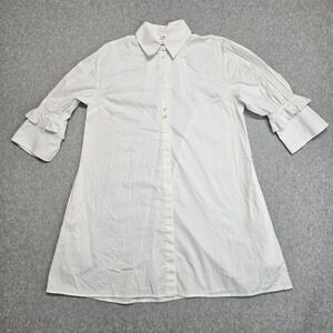 Victoria Beckham White Cotton-poplin Shirt Dress UK 8 US 4